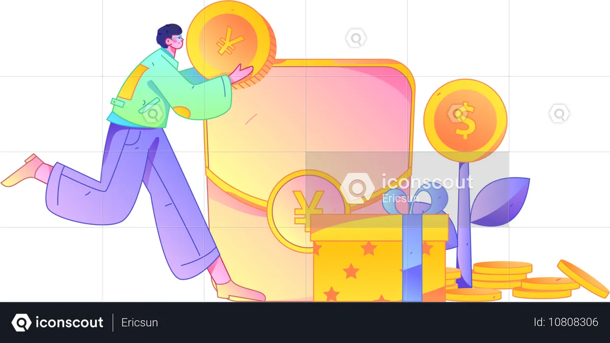 Girl doing retail promotion  Illustration