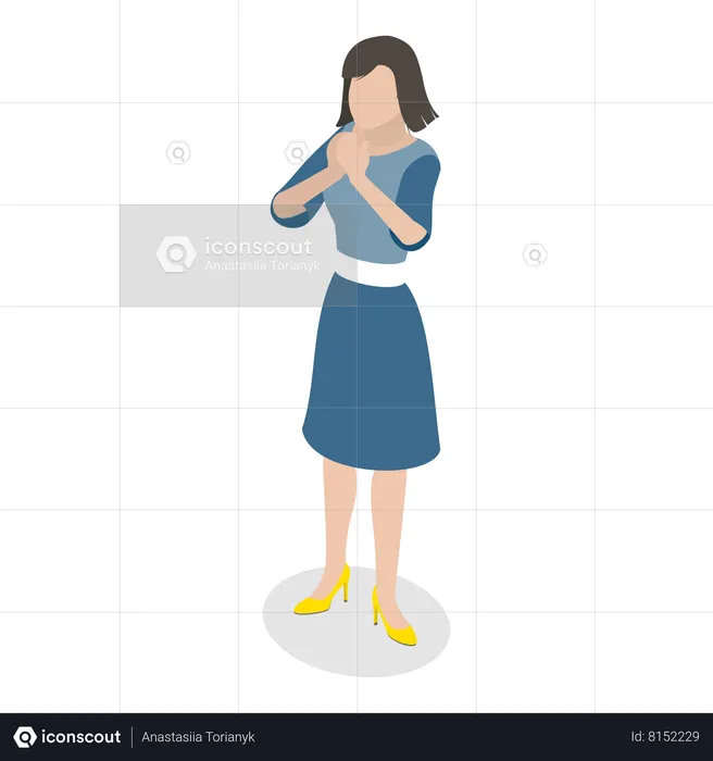 Girl doing Safe Greeting  Illustration
