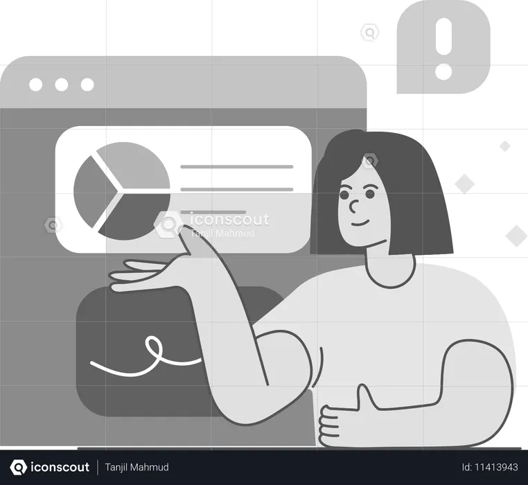 Girl doing Sales Analysis  Illustration