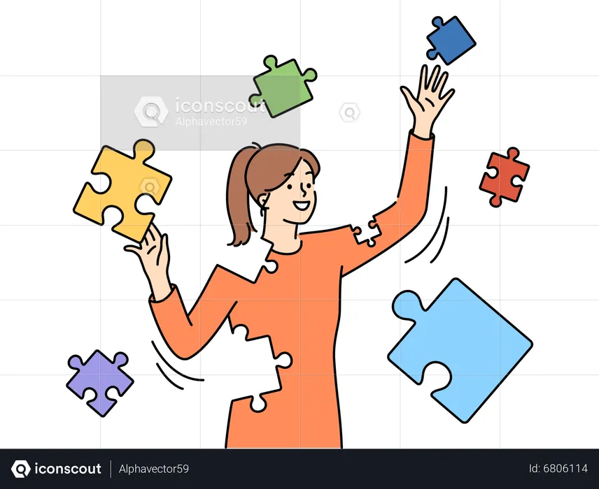 Girl doing self development  Illustration