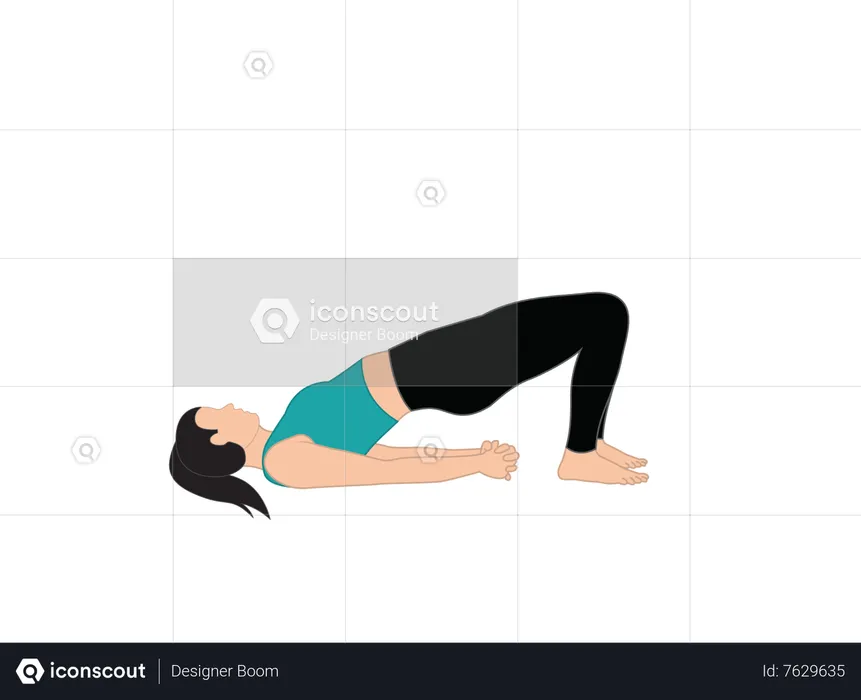 Best Girl doing Setu Bandha Sarvangasana Illustration download in PNG ...