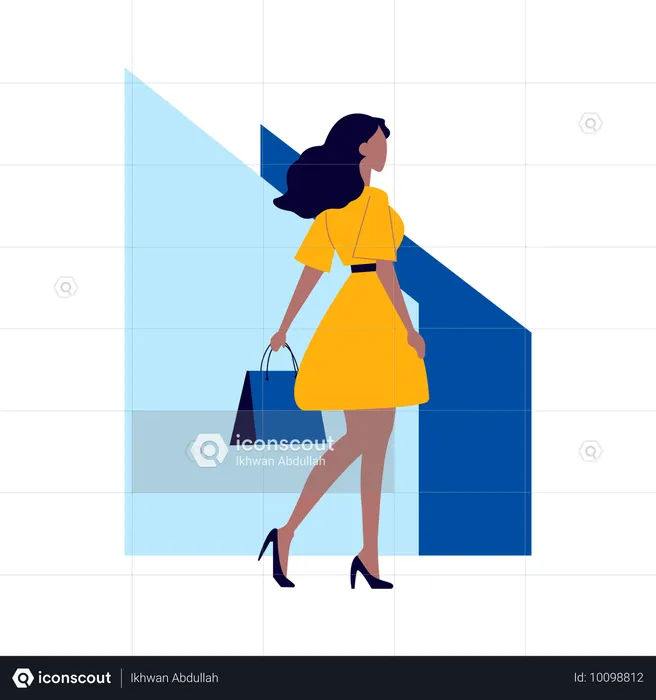 Girl doing shopping  Illustration