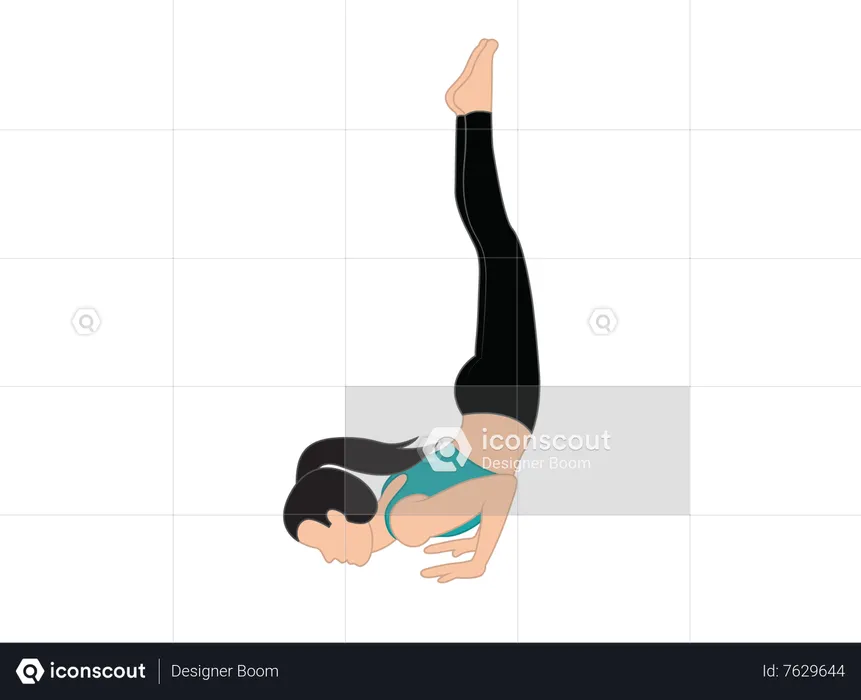 Girl doing shoulder stand yoga  Illustration