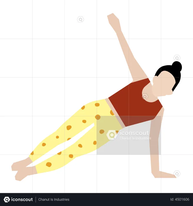 Girl doing side plank  Illustration