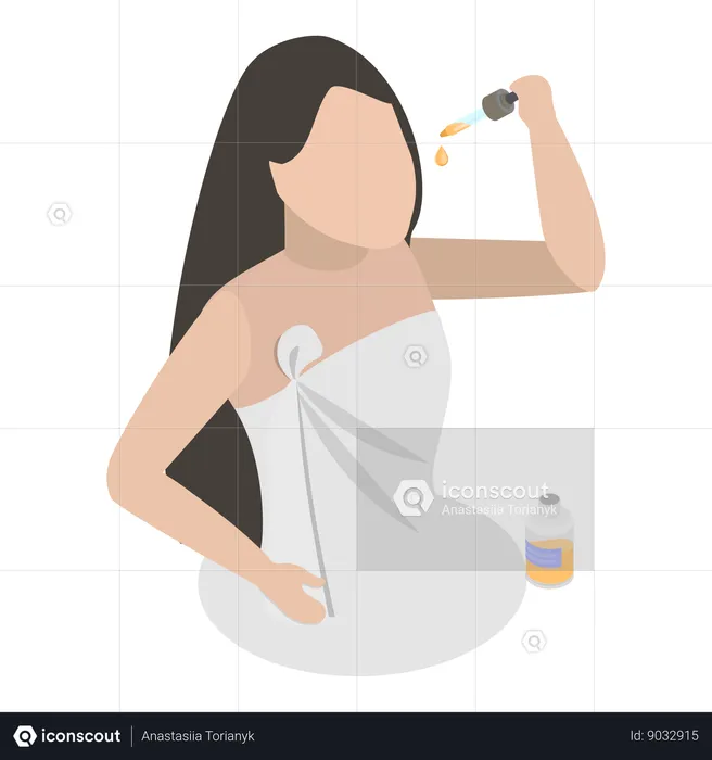 Girl doing skin care routine  Illustration