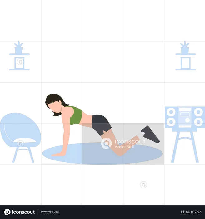 Girl doing spine exercise  Illustration