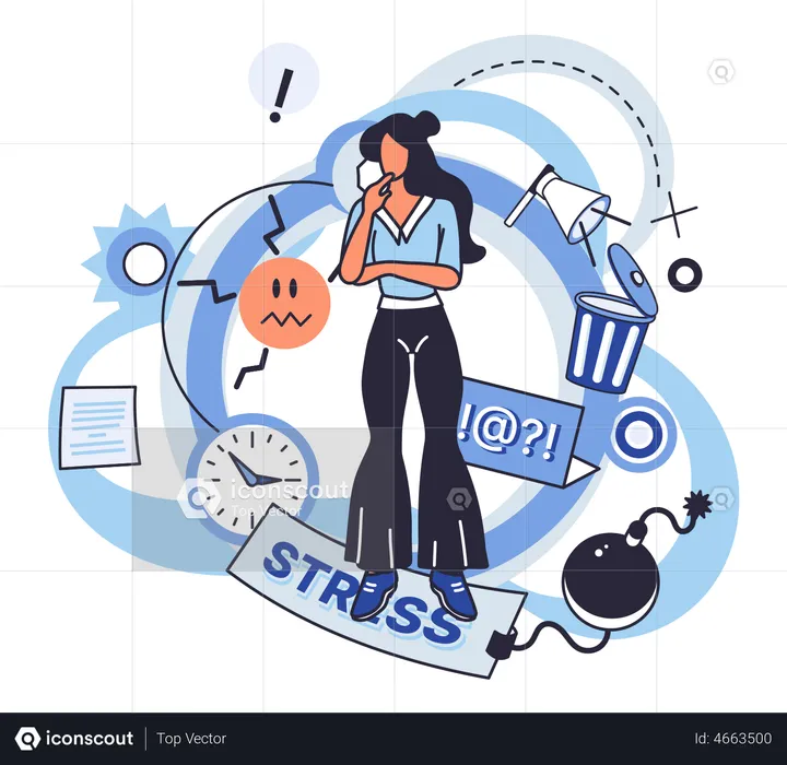 Girl doing Stress management  Illustration