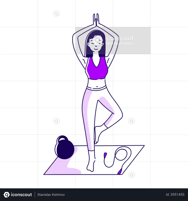 Girl doing stretching  Illustration