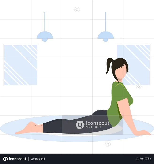 Girl doing stretching exercise  Illustration