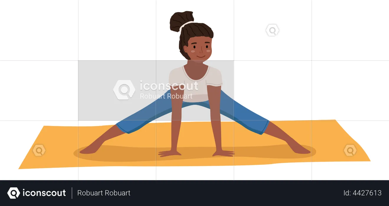 Girl doing stretching warm up exercise  Illustration