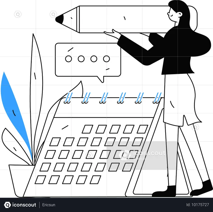 Girl doing Time Allocation  Illustration