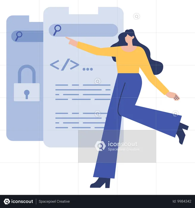 Girl doing UI UX Design  Illustration