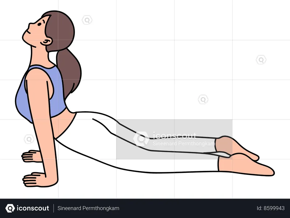 Girl doing Upward Facing Dog Yoga Pose  Illustration