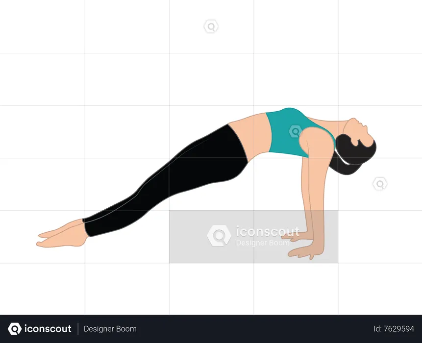 Girl doing upward plank  Illustration