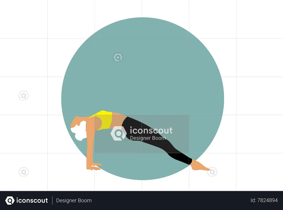 Girl doing upward plank  Illustration