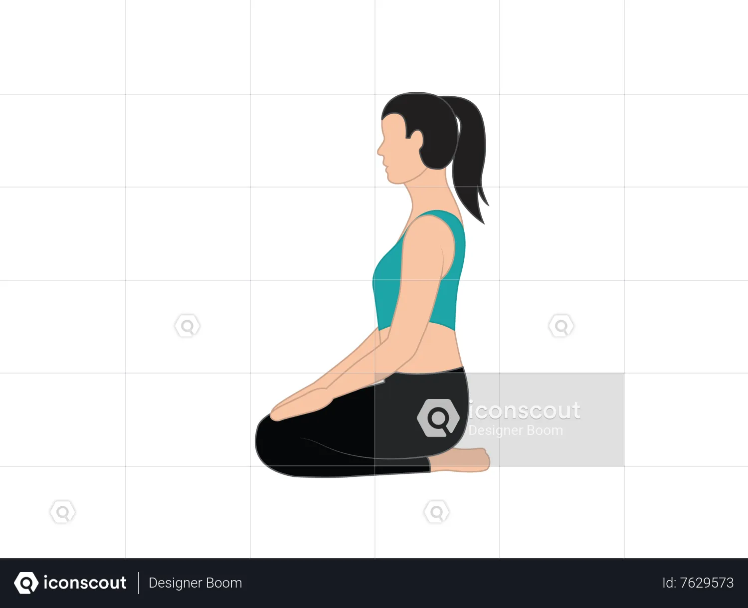 Girl Doing Vajrasana Illustration - Free Download Gym & Fitness ...