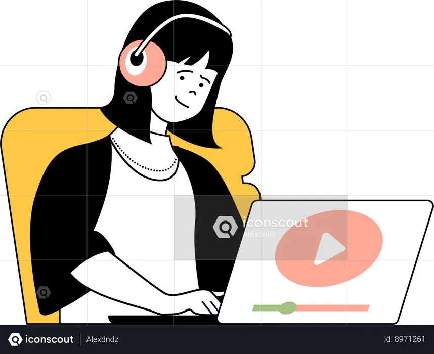 Girl doing video marketing  Illustration