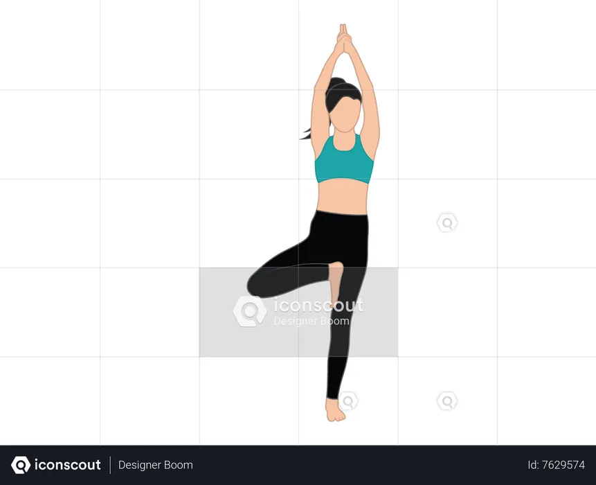 Girl doing Vrikshasana  Illustration