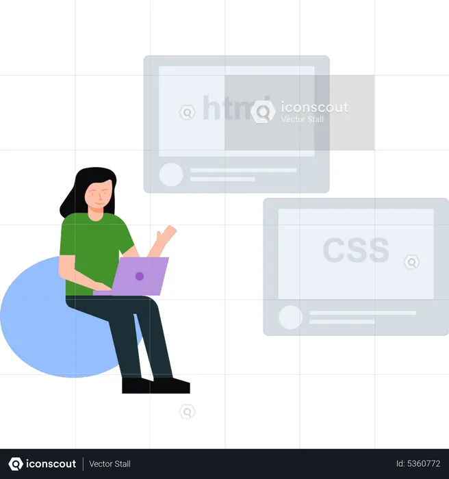 Girl doing web Development  Illustration