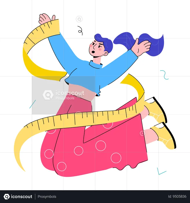 Girl doing Weight Loss  Illustration
