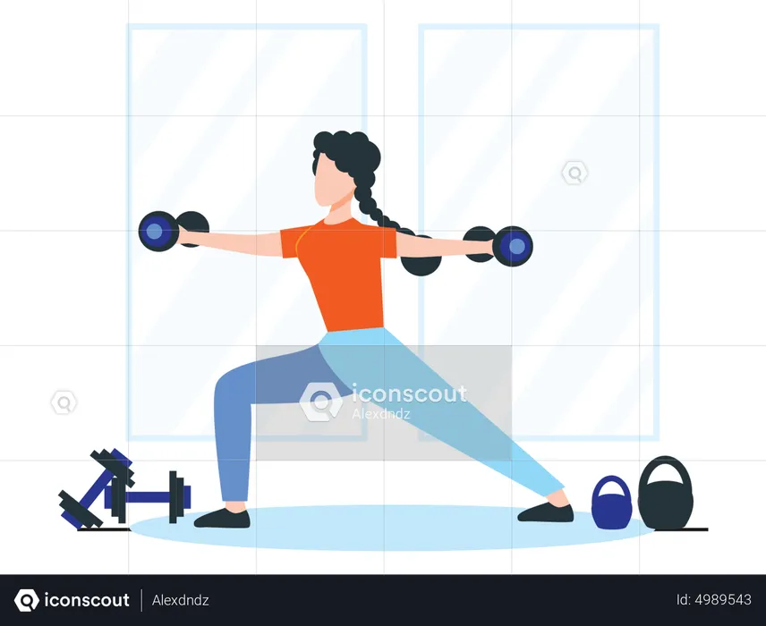 Girl Doing Workout  Illustration