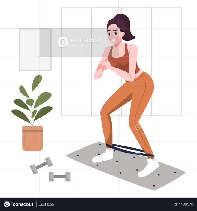 Girl doing workout at home  Illustration