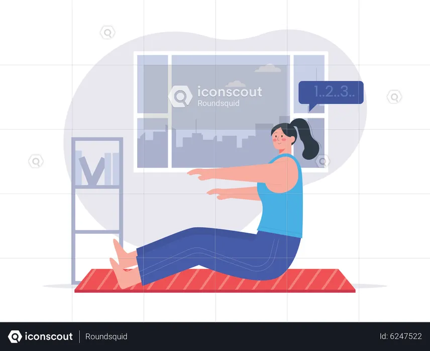 Girl doing workout count  Illustration