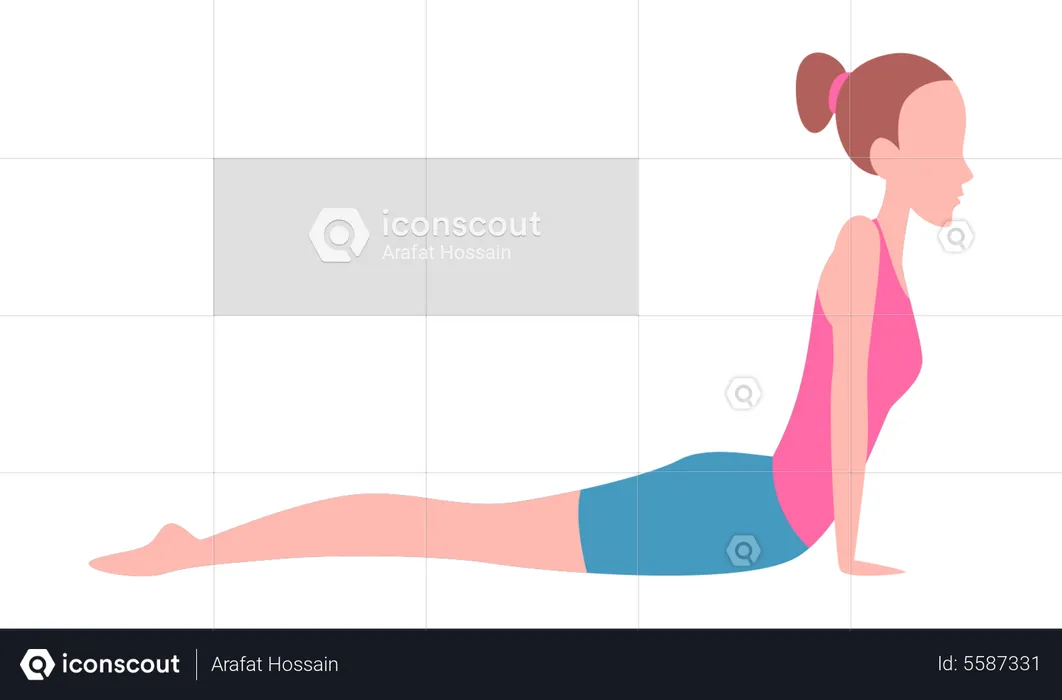 Girl doing yoga exercise  Illustration