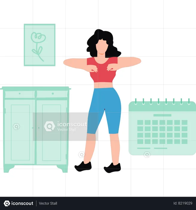 Girl doing yoga exercise  Illustration