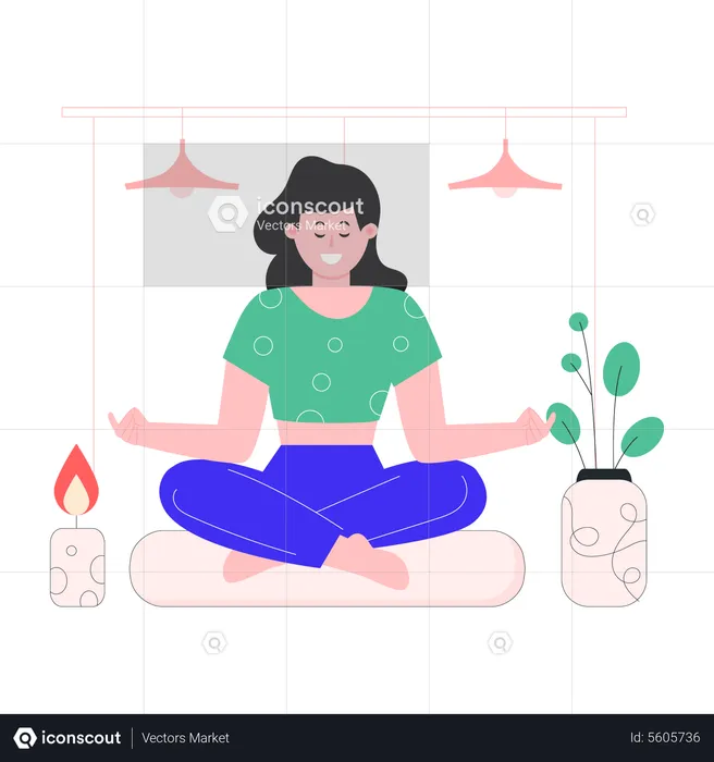 Girl doing yoga  Illustration