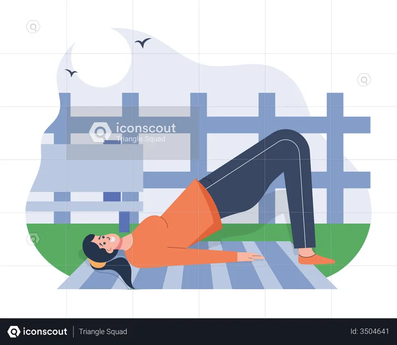 Girl doing yoga  Illustration