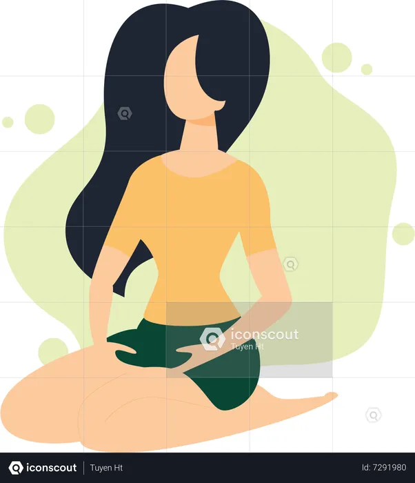 Girl Doing Yoga  Illustration