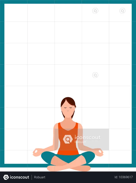 Girl Doing Yoga Lotus Pose  Illustration