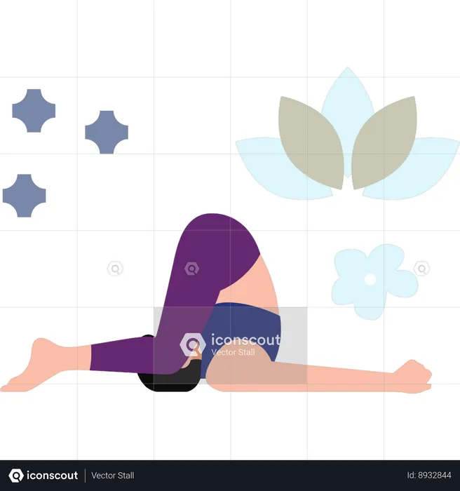 Girl Doing Yoga Pose  Illustration