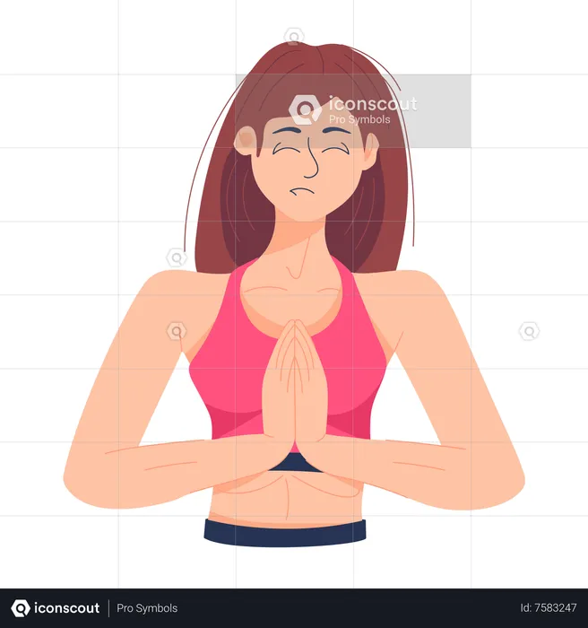 Girl Doing Yoga Pose  Illustration