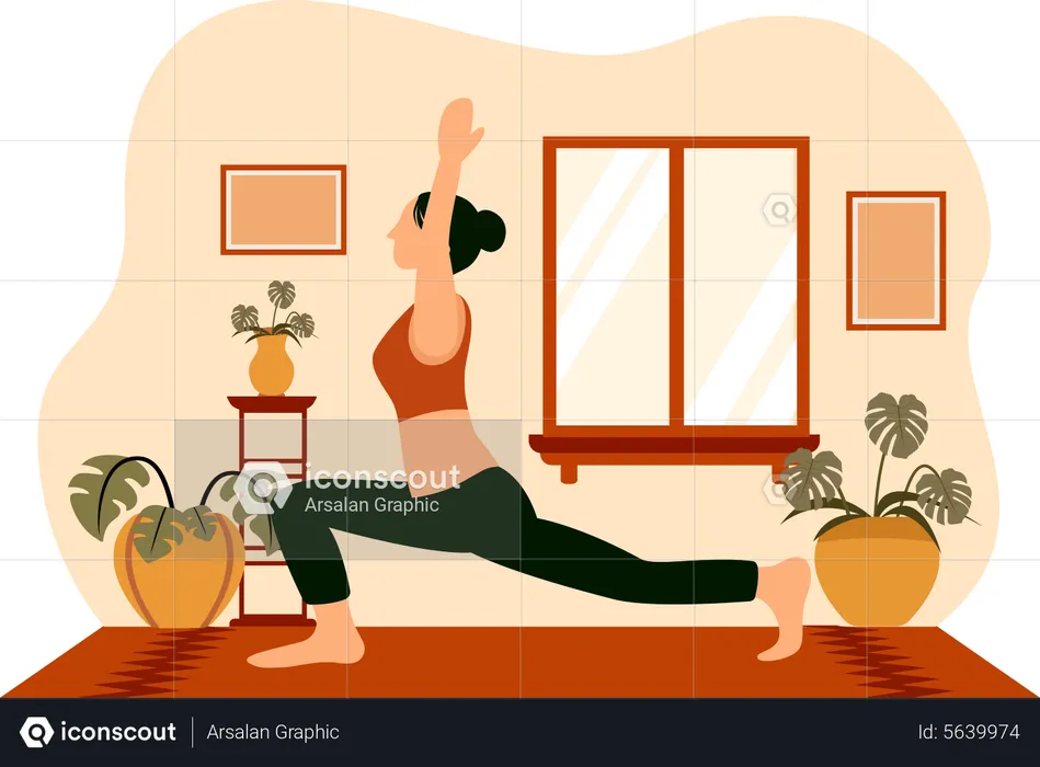 Girl doing yoga pose  Illustration