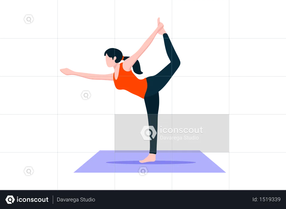 Girl Doing Yoga Pose  Illustration