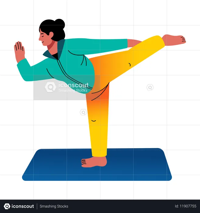 Girl doing yoga pose  Illustration