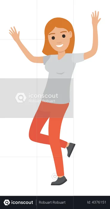 Girl enjoying dancing  Illustration