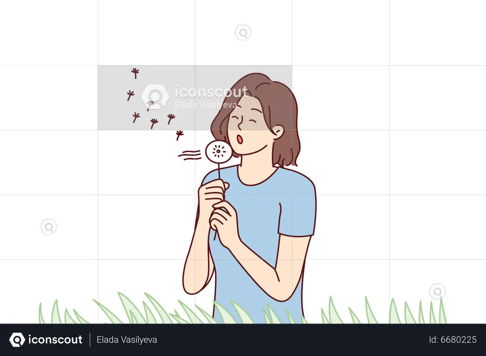 Girl enjoying nature  Illustration