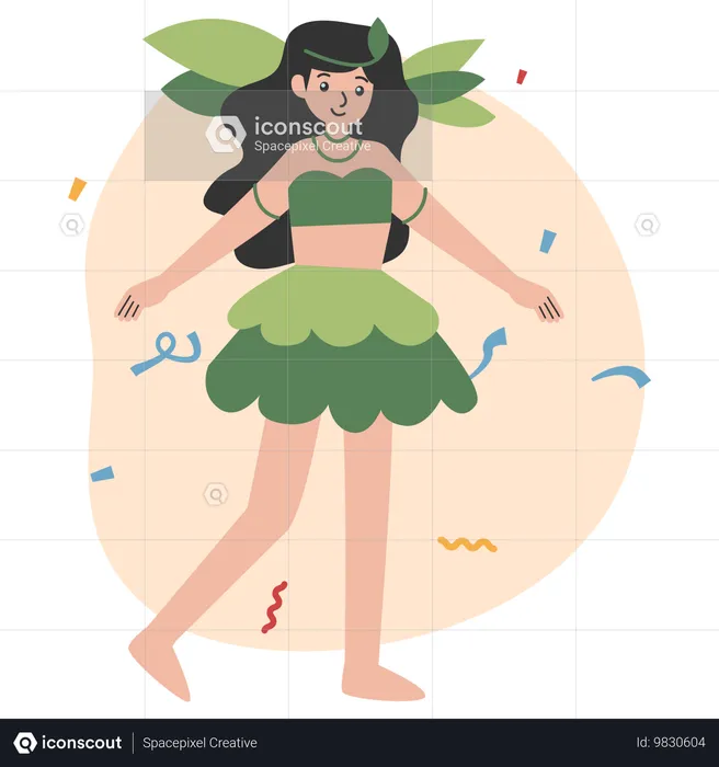 Girl enjoys Brazilian Carnival  Illustration