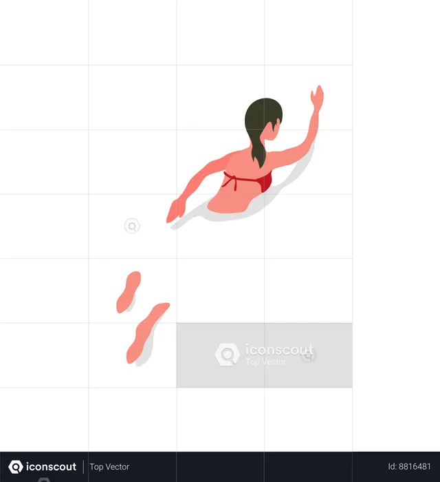 Girl enjoys her water activity  Illustration