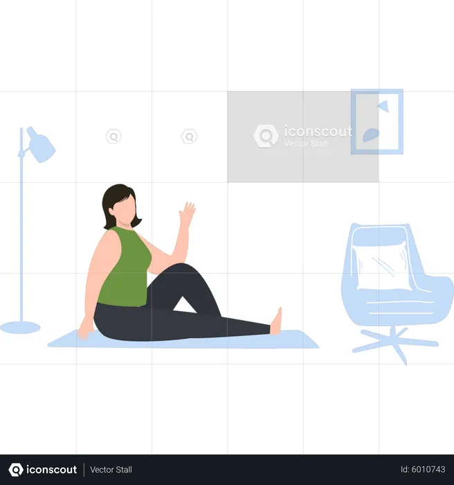 Girl exercising at home  Illustration