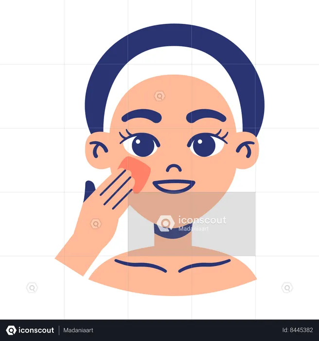 Girl Exfoliate Her Face  Illustration