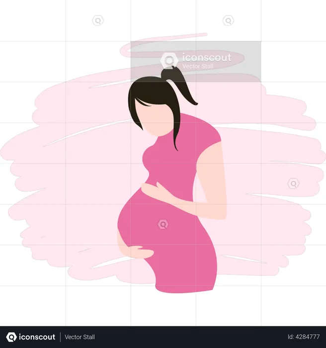 Girl expecting a baby  Illustration