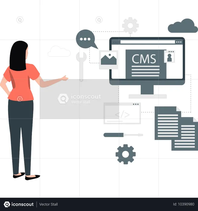 Girl Explain About Programming Illustration - Free Download Seo & Web ...