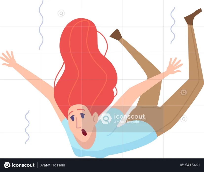 Girl falling down  Illustration