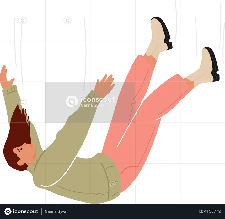 Girl falling from height  Illustration
