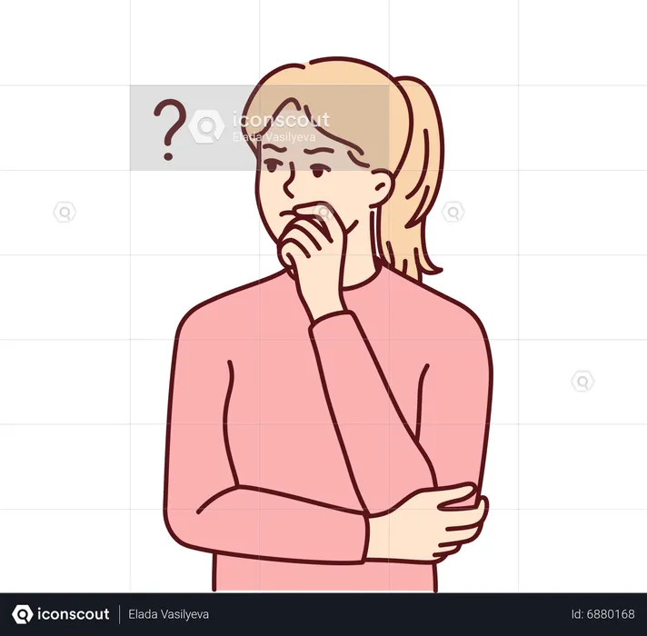 Girl feeling confused  Illustration