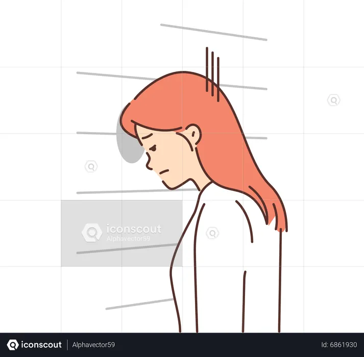 Girl feeling depressed  Illustration